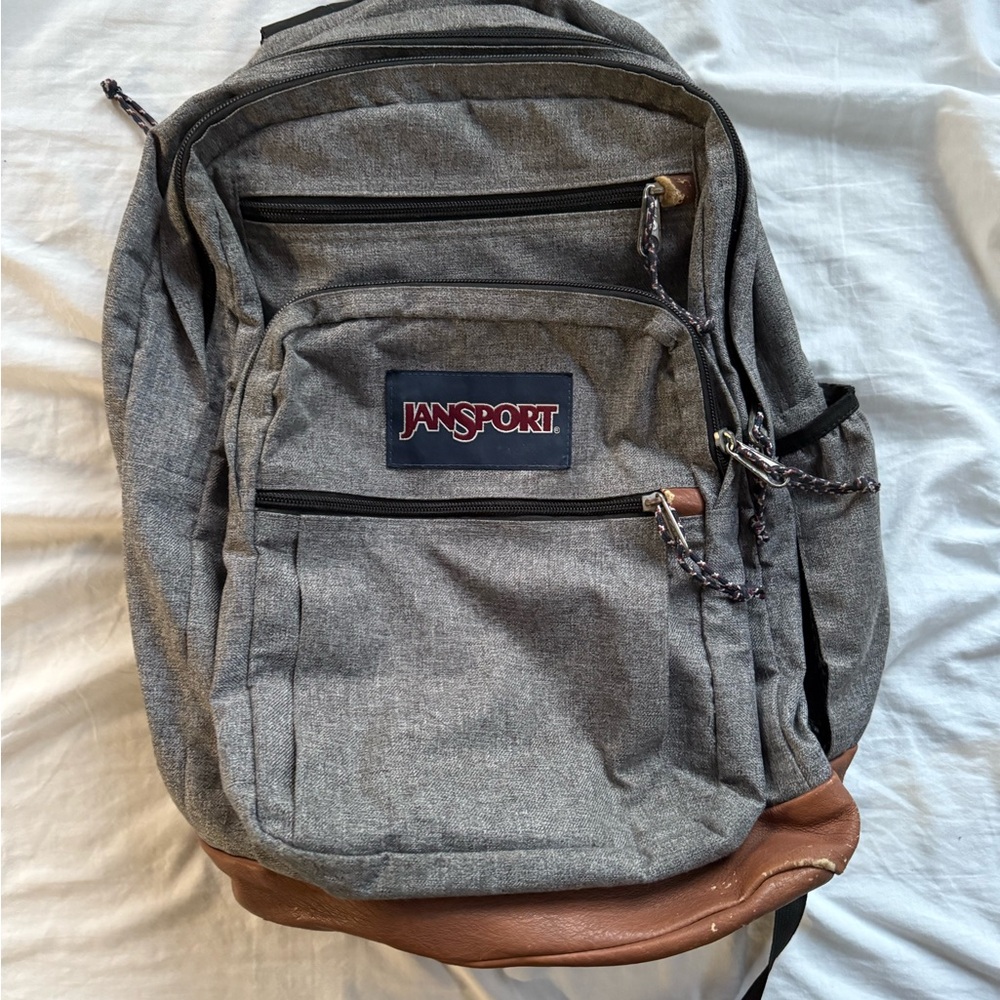JanSport Classic Gray and Brown Backpack